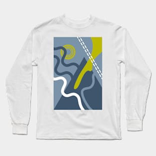 Grey blue abstract Long Sleeve T-Shirt